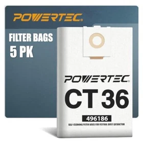 POWERTEC 496186 Selfclean Filter Bag for Festool CT Assorted Sizes , Styles POWERTEC 496186 Selfclean Filter Bag for Festool CT Assorted Sizes , Styles