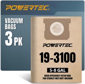 25-1238 Shop Vac Bags 3 Pack for Stanley 4 Gallon Wet Dry Vac, Replacement Vacuu 25-1238 Shop Vac Bags 3 Pack for Stanley 4 Gallon Wet Dry Vac, Replacement Vacuu