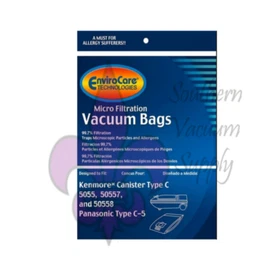KENMORE TYPE C VACUUM BAGS FOR MODELS 5055, 50557 AND 50588 KENMORE TYPE C VACUUM BAGS FOR MODELS 5055, 50557 AND 50588