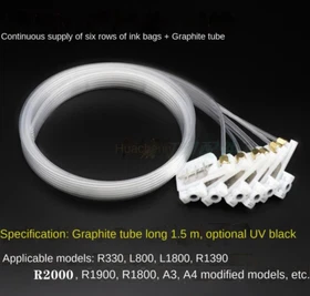 1X R330 R1390 L1800 A3 A4 black UV ink bag ink tube