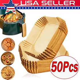 50 x Air Fryer Disposable Paper Tray Non-stick Parchment Oil-proof Liners 8" Lot