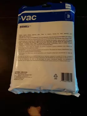 41221 BISSELL Vac Dust Bags Total Cleaner Freee