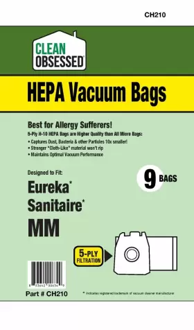 853642006349 CLEAN OBSESSED Hepa Bags Eureka Mighty Mite #3