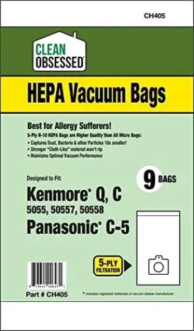 853642006431 CLEAN OBSESSED Hepa Bags Kenmore Canister Pan #3