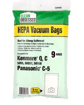 853642006431 CLEAN OBSESSED Hepa Bags Kenmore Canister Pan