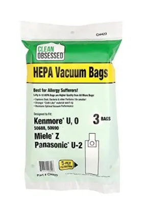 853642006448 CLEAN OBSESSED Hepa Bags Kenmore Miele Panasonic