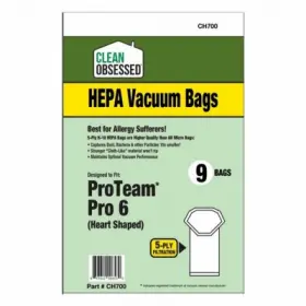 CH700 CLEAN OBSESSED Proteam Pro Hepa Vacuum Cleaner Bags