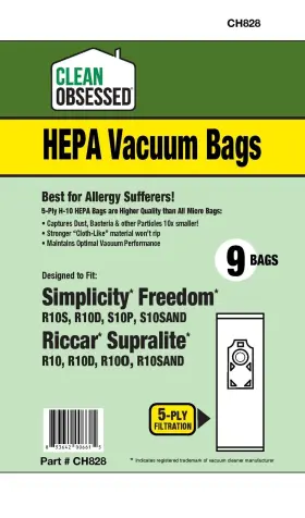 853642006615 CLEAN OBSESSED Hepa Bags Simplicity #3