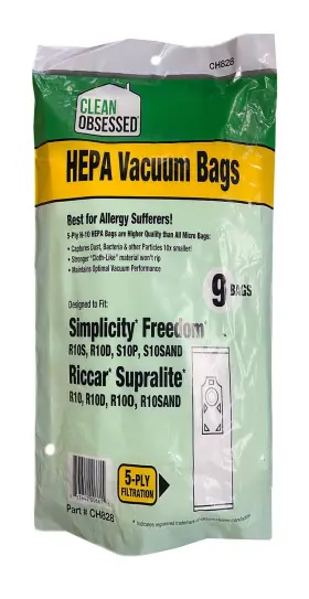 853642006615 CLEAN OBSESSED Hepa Bags Simplicity