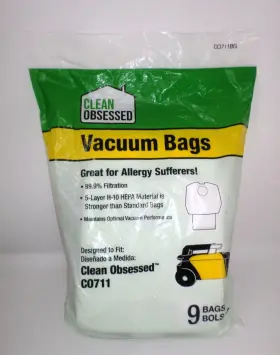 C0711 CLEAN OBSESSED Vacuum Bags Filtration Hepa