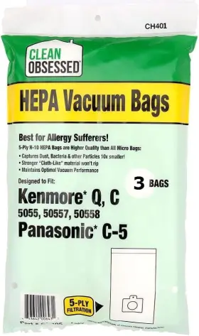CH401 CLEAN OBSESSED Bags Kenmore Panasonic Hepa