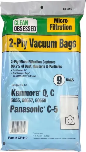 CP419 CLEAN OBSESSED Micro Filtration Bags Kenmore Canister
