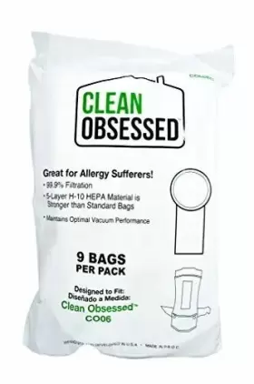 DES-CO6BG CLEAN OBSESSED Pack Hepa Vacuum Bags Oreck Bissell