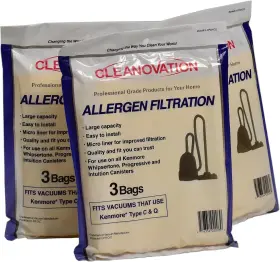 K-CP03-CQ-3 CLEANOVATION Vacuum Bags Kenmore Panasonic