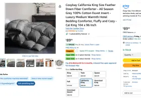 Dac-gck COSYBAY King Feather Down Fiber Comforter Season