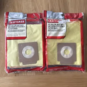 16809 CRAFTSMAN Gallon Vac High Efficiency Filter Bags 16809 CRAFTSMAN Gallon Vac High Efficiency Filter Bags