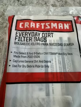 17890 CRAFTSMAN Filter Bags Gallon Vacs #2