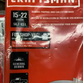 938772 CRAFTSMAN Vac Filter Bag Gallon #3 938772 CRAFTSMAN Vac Filter Bag Gallon #3