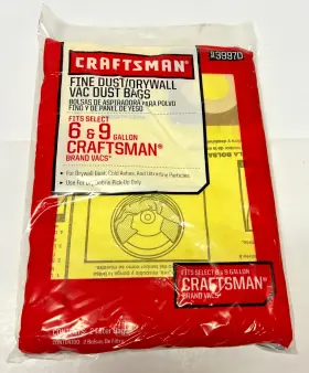 939970 CRAFTSMAN Gallon Dust Vacuum Bags Drywall 939970 CRAFTSMAN Gallon Dust Vacuum Bags Drywall