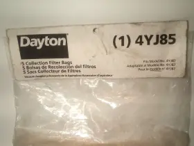 4YJ85 DAYTON Vacuum Bag #2
