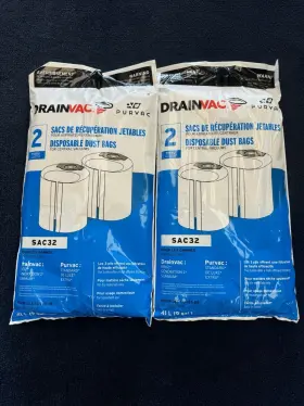 SAC32 DRAINVAC Central Vacuum Bags Sac