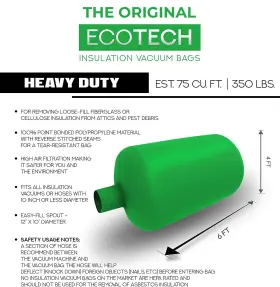 850056619578 ECOTECH Insulation Vacuum Bags Removal Dust #3
