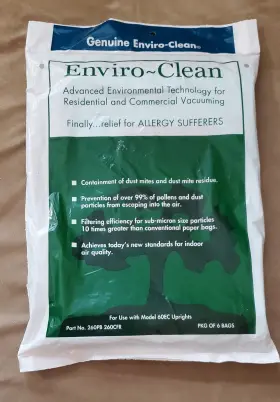60EC ENVIRO-CLEAN Vacuum Cleaner Bags Pack 60EC ENVIRO-CLEAN Vacuum Cleaner Bags Pack