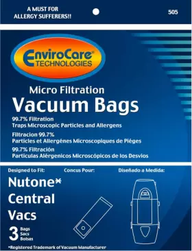 705353432217 ENVIROCARE Vacuum Cleaner Dust Bags Nutone Pack #3