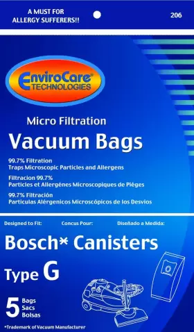 836301002067 ENVIROCARE Bosch Vacuum Cleaner Bag Pack #3 836301002067 ENVIROCARE Bosch Vacuum Cleaner Bag Pack #3