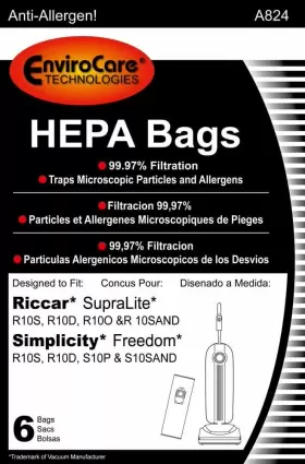 836301008243 ENVIROCARE Hepa Vacuum Cleaner Bags Riccar #2 836301008243 ENVIROCARE Hepa Vacuum Cleaner Bags Riccar #2