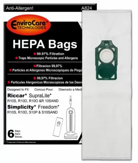 836301008243 ENVIROCARE Hepa Vacuum Cleaner Bags Riccar 836301008243 ENVIROCARE Hepa Vacuum Cleaner Bags Riccar
