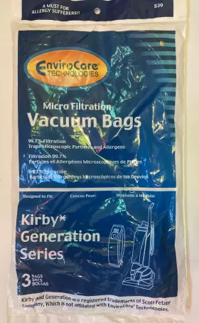 836301008397 ENVIROCARE Pack Micro Filtration Vacuum Kirby 836301008397 ENVIROCARE Pack Micro Filtration Vacuum Kirby