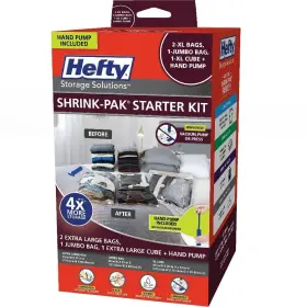 HFT-7082463-3 HEFTY Shrink Pak Starter Vacuum Compression Kit
