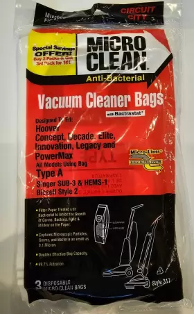 075638003174 HOOVER Circuit Vacuum Cleaner Bags Pack Decade
