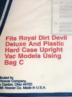 40100572 HOOVER Bag Vacuum Royal Devil Deluxe Upright Vac #3