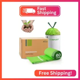 JC-GREEN-20L5G-DRAWSTRING JENCENBIO Compost Bags Gallon Tear
