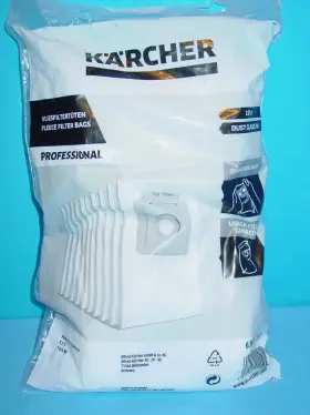 69043350 K-RCHER Karcher Fleece Filter Vacuum Bags Pack 69043350 K-RCHER Karcher Fleece Filter Vacuum Bags Pack