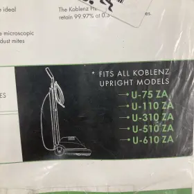 122723-004 KOBLENZ Vacuum Hepa Bags Pack Za #3 122723-004 KOBLENZ Vacuum Hepa Bags Pack Za #3