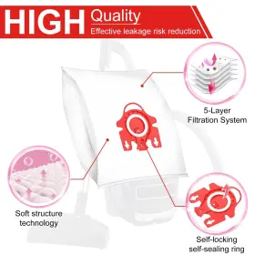 767065922394 LEMONQUEEN Pack Airclean Fjm Bags Miele Classic #3