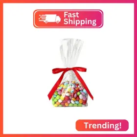 4X4X10-50 MOREPACK Gusseted Cellophane Bags Flat Bottom Tr