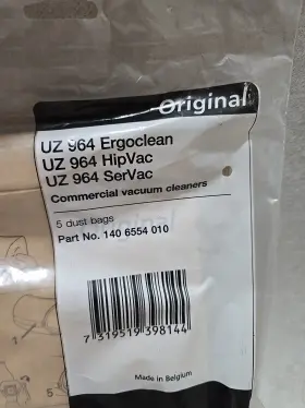 1406554010 NILFISK Euroclean Uz Vacuum Cleaner Bags Pack
