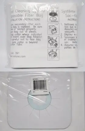704550033883 NUTONE Gallon Paper Vacuum Bags Pack