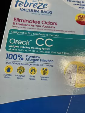 XL21 ORECK Febreze Vacuum Bags #2 XL21 ORECK Febreze Vacuum Bags #2