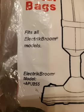 APU255 ORECK Electrik Broom Vacuum Bags Filter Pack #3 APU255 ORECK Electrik Broom Vacuum Bags Filter Pack #3