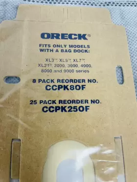 CCPK250F ORECK Vacuum Bag #2 CCPK250F ORECK Vacuum Bag #2
