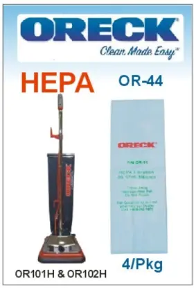OR44 ORECK Synthetic Allergenic Hepa Vacuum Bags