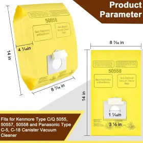 50558 PETOX Vacuum Cleaner Bags Kenmore Canister #2
