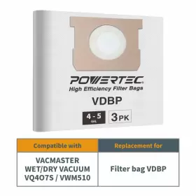 736815006813 POWERTEC Vacuum Bags Vacmaster Vdbp Filter #2 736815006813 POWERTEC Vacuum Bags Vacmaster Vdbp Filter #2