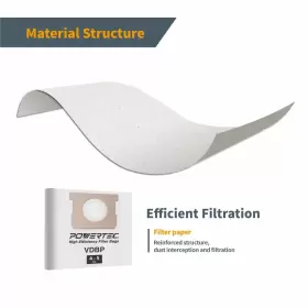 736815006813 POWERTEC Vacuum Bags Vacmaster Vdbp Filter #3 736815006813 POWERTEC Vacuum Bags Vacmaster Vdbp Filter #3