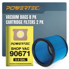 843441141839 POWERTEC Vacuum Bags Cartridge Filters Vac Typ